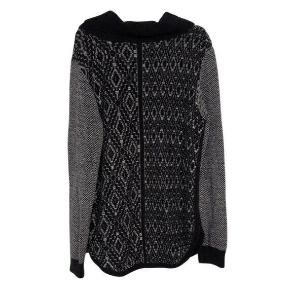 Coldwater Creek Cowl Neck Sweater Womens Size Large Blue Geometric Boho Knit - Picture 9 of 12